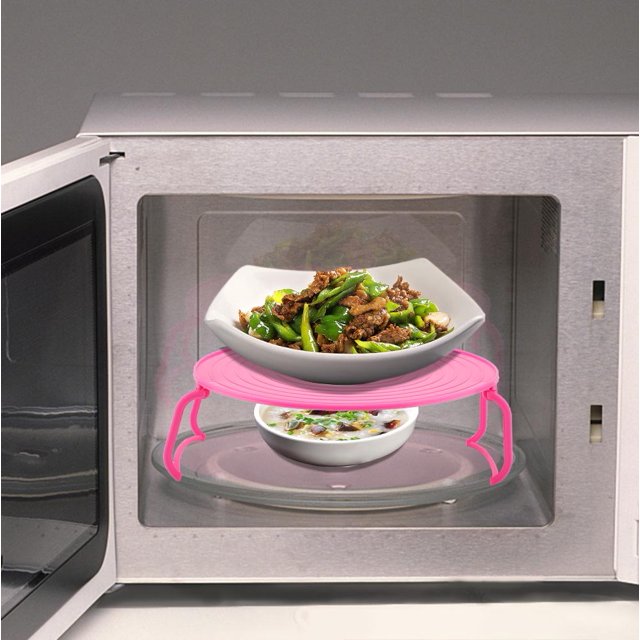 Cergrey Support Multifonction en Plastique pour Micro-Ondes, Chauffage, Cuisson à la Vapeur en Couches, Plateau de Cuisson, Support de Plateau, Support de Plateau en Plastique Multifonction, Support de Plateau en Plastique