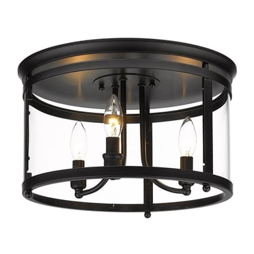 Golden Lighting 1157-FM BLK Payton Flush Mount, Matte Black