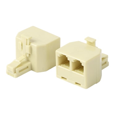 Unique Bargains RJ11 4 Pins 1 Male to 2 Female Telephone Splitter Connector Adapter 2 Pcs