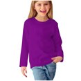 thumbnail image 2 of RXIRUCGD Chemises à Manches Longues pour Filles, Col Rond Mignon, Blouses Décontractées Élégantes, Violet, Taille : 9 Ans, 2 of 7