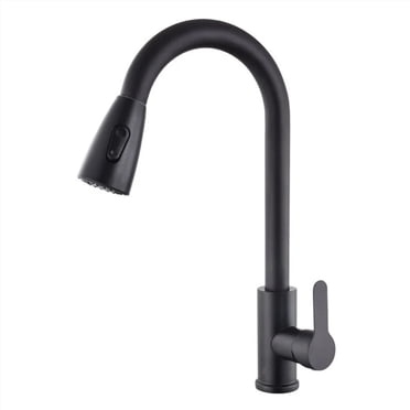 Robinet de Cuisine avec Bec Extractible en Acier Inoxydable, Robinets d'Évier de Cuisine Chauds et Froids Télescopiques Rotatifs Robinet de Cuisine Mélangeur de Cuisine Noir
