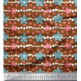 thumbnail image 1 of Soimoi Satin Silk Fabric Dot & Floral Artistic Print Sewing Fabric Yard 42 Inch Wide, 1 of 5