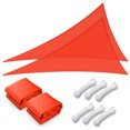 thumbnail image 1 of Yescom 2 Pack 25FT Triangle Sun Shade Sail UV Block Commercial Carpark Pool Camping Beach Outdoor Watermelon Red, 1 of 10