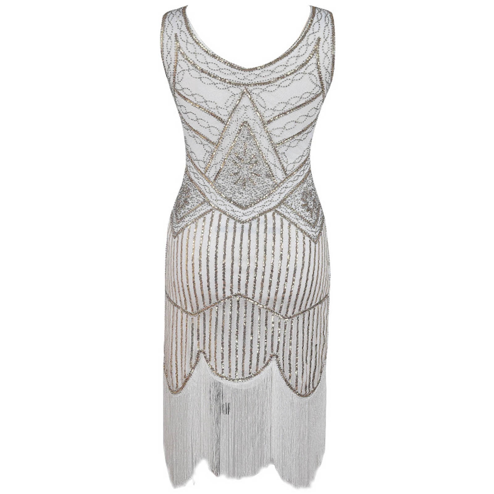 Robe Vintage Grande Taille des Années 1920 à Franges, Superbe Soirée, Cocktail