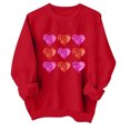 thumbnail image 2 of Printemps TIMIFIS Valentines Day Cadeaux pour Elle Chandail Cœur pour Femmes Mode Mignon Imprimé Amour Chandails à Col Rond Décontractés Manches Longues Tenues de Printemps Automne - Printemps/été, 2 of 4