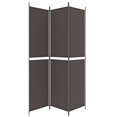 thumbnail image 2 of vidaXL 3-Panel Room Divider Brown 150x220 cm Fabric, 2 of 5