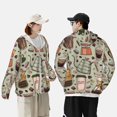 thumbnail image 4 of Vsdgher Machines à Café Macarons Imprimé Chocolat Sweat à Capuche Adulte pour Hommes Femmes, Manches Longues Protection Solaire Chemises de Pêche pour Course Athlétique Natation-Petit, 4 of 7