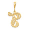thumbnail image 3 of Diamond2Deal 14K Pendentif Initiale Lettre T en Or Jaune Script Filigrane pour Femmes, 3 of 6