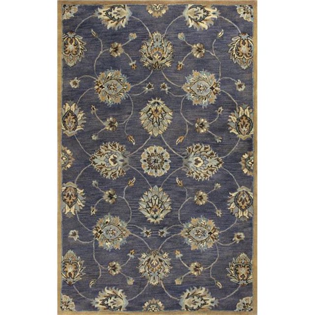 HomeRoots 353140 5 x 8 ft. Wool Midnight Area Rug