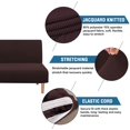 thumbnail image 2 of Armless Futon Cover Stretch Sofa Bed Slipcover Protector Elastic Feature Rich Textured High Spandex Small Checks Jacquard Fabric Futon Cover, Machine Washable, 2 of 7