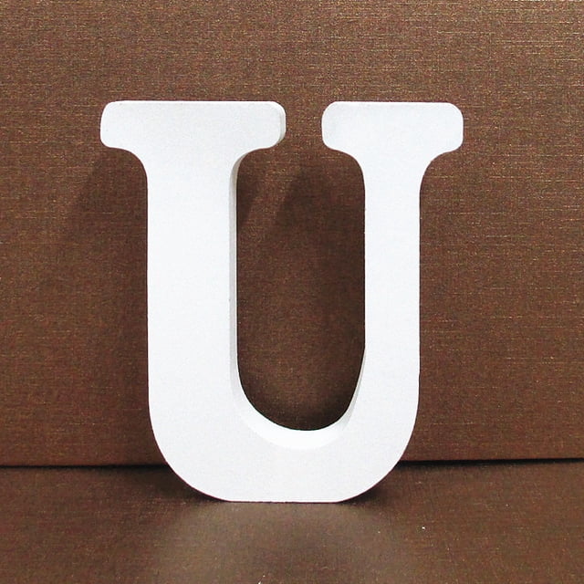 Agiferg Wood Wooden Letters White Alphabet Wedding Birthday Party Home Decorations U