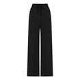 thumbnail image 3 of RKSTN Womens Pants Solid Color Casual Straight Tube Loose Fitting Yoga Pants With Drawstring Loose Fitting Long Pants, 3 of 4