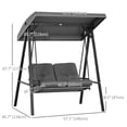 thumbnail image 3 of Outsunny 2 Seater Outdoor Swing Chair Porch Swing Bench with Canopy, 3 of 10