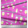 thumbnail image 3 of Soimoi Moss Georgette Fabric Wine Glass Bar Print Fabric by the Yard 42 Inch Wide, 3 of 3