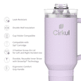 thumbnail image 4 of Cirkul 40oz All-Day StrawSip Double-Wall Insulated Stainless Steel Tumbler with Handle, Lilac (Light Purple), 4 of 5