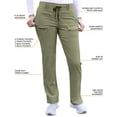 thumbnail image 3 of Adar Pro Pantalon d'Uniforme Ajusté à Jambe Fuselée pour Femmes, Olive Chiné, m, 3 of 7