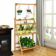 thumbnail image 1 of Costway 3 Tier Bamboo Hanging Folding Plant Shelf Stand Flower Pot Display Rack Bookcase, 1 of 10