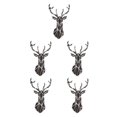 thumbnail image 2 of Decodeary Self Adhesive 3D Deer Head Mirror Wall Sticker For Easy Application black XL 5Set, 2 of 6