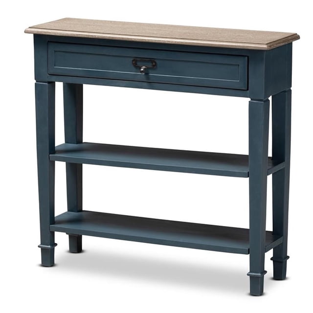 Baxton Studio Dauphine Table Console Contemporaine en Bois à 1 Tiroir, Bleu
