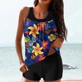 thumbnail image 1 of UPPADA Two Piece Tankini Swimsuits for Women High Waisted 2 Piece Bathing Suits Floral Print Tankini Set Tummy Control Modest Swimwear for Holiday Womens Tankini Tops Built In Bra Multicolor,S, 1 of 5