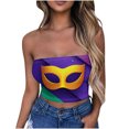 thumbnail image 2 of TIMIFIS Mardi Gras Femmes Bustier Tube Court Hauts Grande Taille Mode Carnaval Imprimé Sans Manches Fête des Fêtes Hauts, 2 of 4
