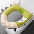 thumbnail image 4 of Toilet Seat Cover,Toilet Seat Cushion with Adhesive Buckle Rabbit Toilet Seat Cushion with Handle Toilet Seat Cushion Toilet Seat Ring,Toilet Seats for Standard Toilets, 4 of 6