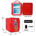 thumbnail image 2 of Coca-Cola 4L Portable Mini Fridge, 6 Can Mini Cooler/ Warmer for Travel, Office & Home- Red, 2 of 9