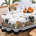 thumbnail image 3 of Oval Halloween Tablecloth 60x102 Inch,Horror Pumpkin Castle Skull Oval Tablecloth,Polyester Waterproof Wrinkle-resistant and Durable Tablecloth,Suitable for Halloween,Party,Kitchen and Home Decor, 3 of 6