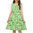 thumbnail image 1 of RXIRUCGD 2025 Vêtements d'Été pour Enfants Tout-Petits Filles Mignon Imprimé Fleuri Camisole Extensible Robe Sans Manches Robe Ligne A, 1 of 7