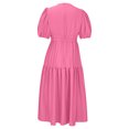 thumbnail image 4 of SMihono Robes d'Été Bohémiennes Femmes Grande Taille Mode Femmes Été Décontracté Col en V Bandage Manches Courtes Robe Imprimée Florale, 4 of 9