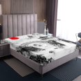 thumbnail image 4 of Erosebridal Japanese Mount Fuji Bed Sheets Set Queen Size, Ink Printing Bed Sheets Queen, Teens 4 Pieces, 4 of 7