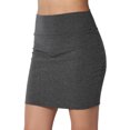 thumbnail image 1 of Jupe Tube Double Couche Taille Haute en Coton Extensible Basique pour Femmes, 1 of 7