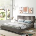thumbnail image 4 of Costway Upholstered Bed Frame Full Size Modern Platform Bed with Vertical Channel Headboard No Box Spring Needed Grey, 4 of 9
