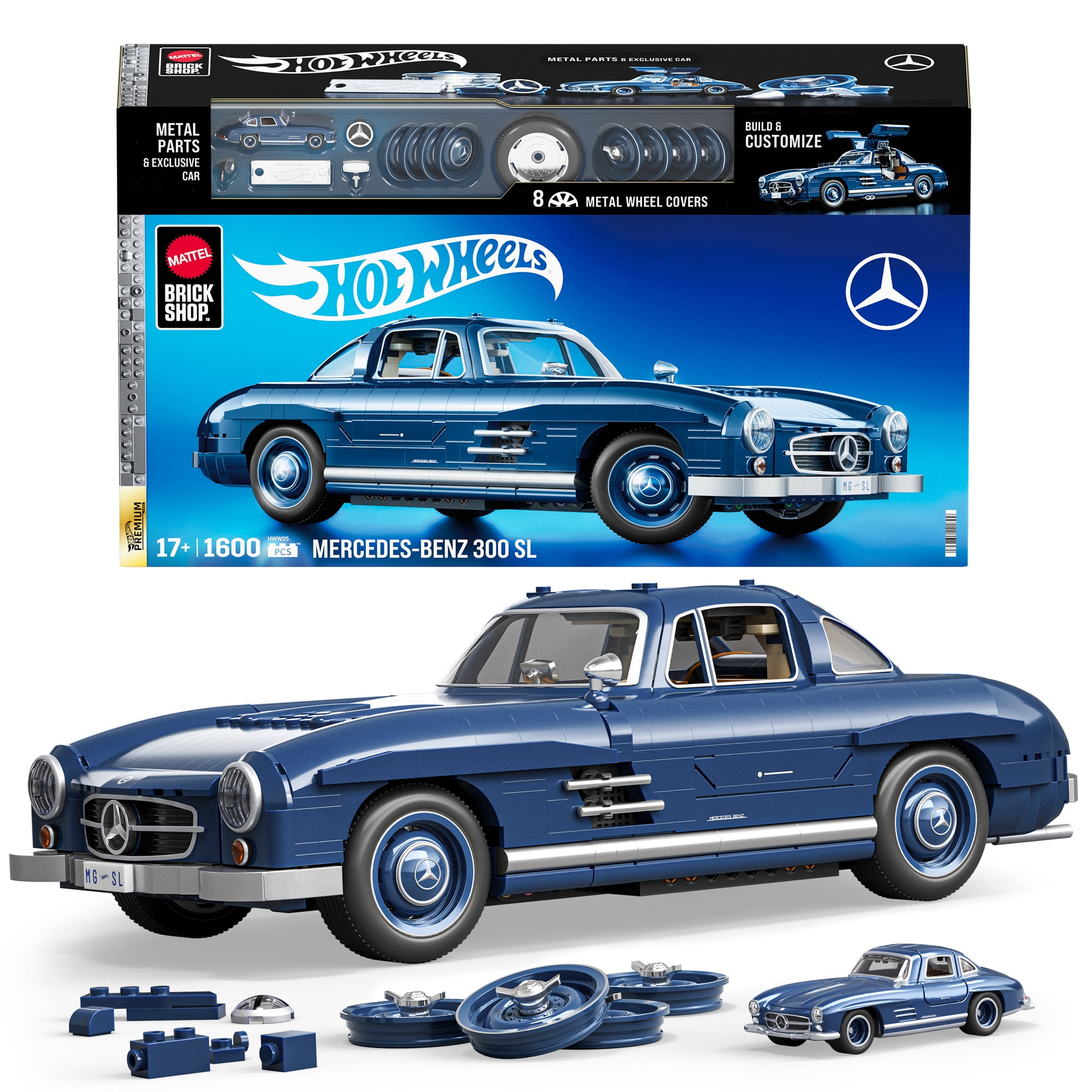 Mattel Brick Shop Hot Wheels Mercedes-Benz 300 SL Building Toy Kit