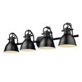 thumbnail image 1 of Golden Lighting Duncan 4 Light Bath Vanity Matte Black Damp Rated Incandescent, 1 of 7