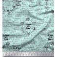 thumbnail image 1 of Soimoi Green Rayon Fabric To Travel Is To Live Text Print Sewing Fabric Yard 42 Inch Wide, 1 of 2