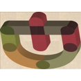 thumbnail image 1 of Ahgly Company Tapis d'Intérieur Rectangulaire Transitionnel Lavable à la Machine, Brun Gingembre Vert, 4 Pieds x 6 Pieds, 1 of 7