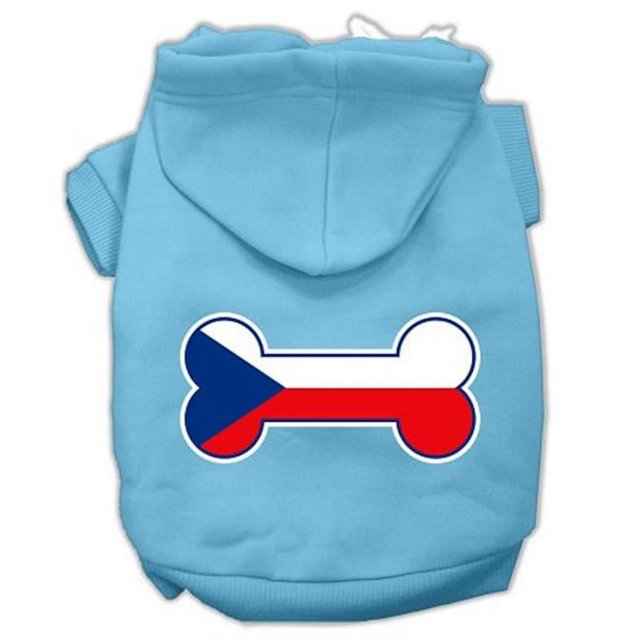Chandails à Capuche pour Animaux de Compagnie en Forme d'Os République Tchèque Drapeau Bleu Bébé XXXL(20)