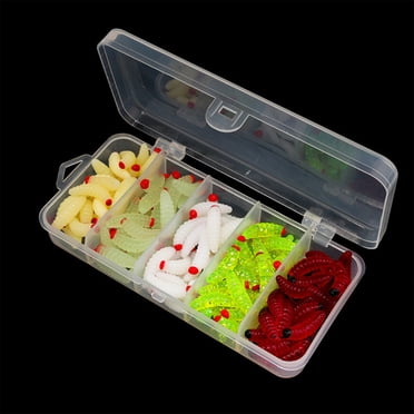 EGNMCR Ver de Pain à Tête Rouge 100 Ensemble de 50 Pcs Boîte Luya Biomimétique Appât Souple Asticots Plateformes Appât de Pêche pour Carpes Cruciennes et Carpes Appât de simulation Plastique