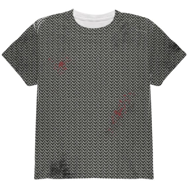 T-shirt Jeunesse à Imprimé Intégral de Costume de Cotte de Mailles de Bataille d'Halloween