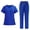 Blue, variant on Cameland Scrubs for Women Set Plus Size Jogger Pant and V-Neck Top Soft Multi Pockets Stretch Nursing Uniform