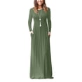 thumbnail image 2 of Leutsin Robe Longue Maxi pour Femmes à Manches Longues, Aguichant, Grande Taille, Ample, Unie, avec Poches, 2 of 6