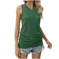 thumbnail image 1 of Timegard Summer Tank Tops for Women V-Neck Sleeveless Side Ruched Comfy Casual Tunic Tops Basic Tee Shirts, 1 of 7