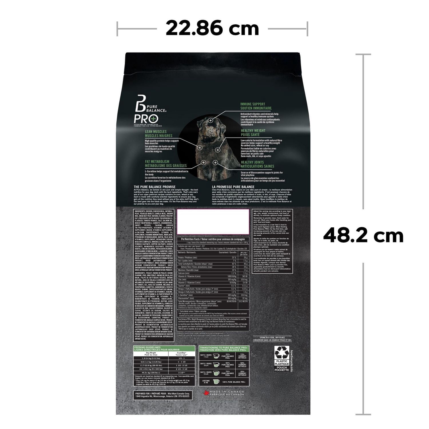 Pure Balance Pro+ Gestion du Poids, Recette de Poulet et d'Avoine Nourriture Sèche pour Chiens 3.5KG