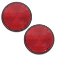 thumbnail image 1 of 2 Pcs Plastic Round Reflective Warning Reflectors for Cars Motorcycles Bicycles ATVs and Dirt Bikes Red, 1 of 8