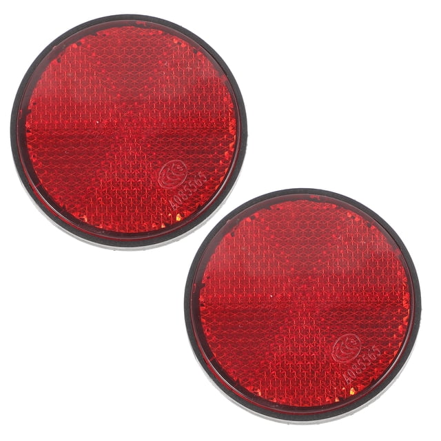 2 Pcs Plastic Round Reflective Warning Reflectors for Cars Motorcycles Bicycles ATVs and Dirt Bikes Red