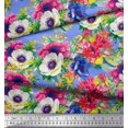 thumbnail image 3 of Soimoi polyester Crepe Fabric Leaves,Lotus & Anemone Floral Decor Fabric Printed Yard 42 Inch Wide, 3 of 3