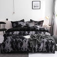 thumbnail image 2 of Maplenight Premium 3-Piece Full Bedding Set, Sheet Set, Cooling Bed Sheets for Hot Sleepers - Soft Polyester, Stylish Two-Sided Design, Machine Washable - Perfect Gift for Home Decor Black, 2 of 6