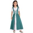 thumbnail image 3 of Mufeng Girls Medieval Renaissance Vintage Dress Velvet Robe Gown Renaissance Cosplay Halloween Party Dress Green 16, 3 of 7