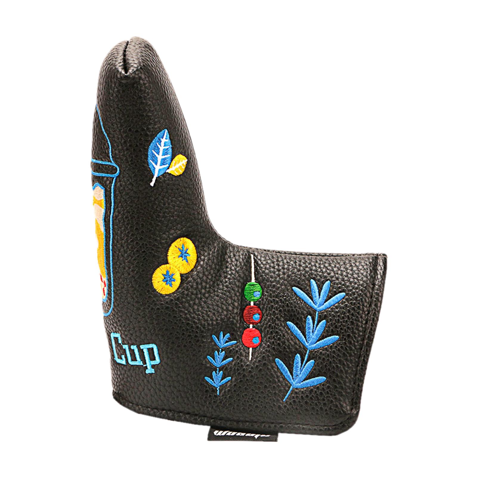 Blade Putter Cover Golf Putter Headcover Head Covers with Closure Outdoor Sports Accessory Golfer Gift - Black